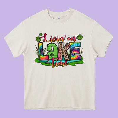 Living On Lake Time Heavy Core Tee Designed By Zillion Design Studio