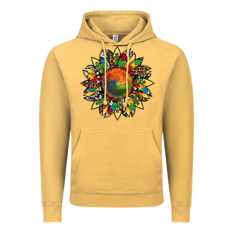Autism Awareness Cowhide Leopard Sunflower Vintage Hoodie by Artiststas | Teevron