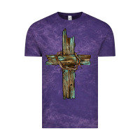 Cloud Purple cross with thorn Vintage Tee - BarkalooDesign