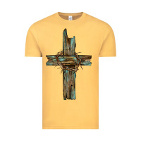 Vintage Mustard cross with thorn Vintage Tee - BarkalooDesign