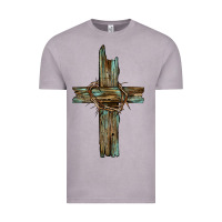 Vintage Zinc cross with thorn Vintage Tee - BarkalooDesign