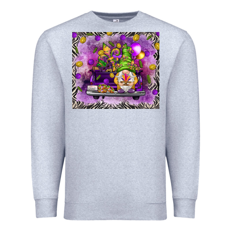 Mardi Gras Gnome On The Truck Premium Sweatshirt by NancyCooperArtShop | Teevron