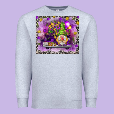Mardi Gras Gnome On The Truck Premium Sweatshirt Designed By Nancycooperartshop