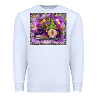 White Mardi Gras gnome on the truck Premium Sweatshirt - NancyCooperArtShop