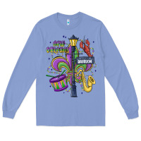 Colony Blue new orleans mardi gras streets Long Sleeve Tee - MaliasSmallBusiness