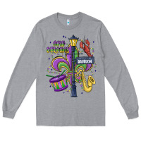 Heather Grey new orleans mardi gras streets Long Sleeve Tee - MaliasSmallBusiness