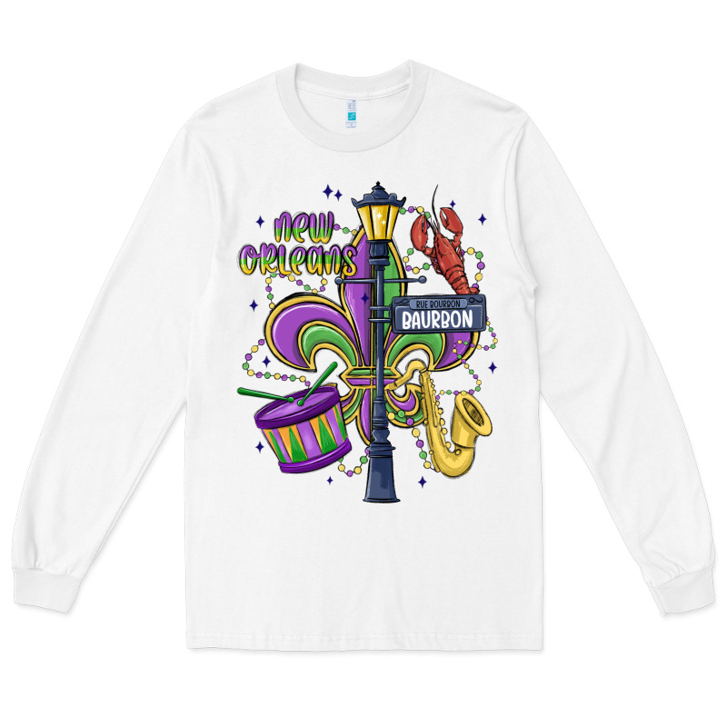 New Orleans Mardi Gras Streets Long Sleeve Tee by MaliasSmallBusiness | Teevron