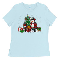 Baby Blue christmas truck Ladies Tee - RanaPortraitStore