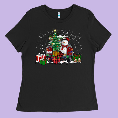 Christmas Truck Ladies Tee Designed By Ranaportraitstore