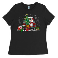Black christmas truck Ladies Tee - RanaPortraitStore