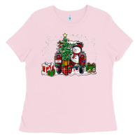 Bubblegum Pink christmas truck Ladies Tee - RanaPortraitStore