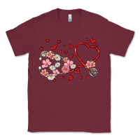 Burgundy valentine's day stethoscope Classic Tee - MaliasSmallBusiness