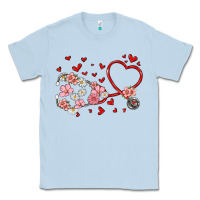 Dusty Blue valentine's day stethoscope Classic Tee - MaliasSmallBusiness