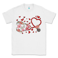 White valentine's day stethoscope Classic Tee - MaliasSmallBusiness