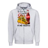 Heather Grey tu eres la coquita pa mis taquitos Zipper Hoodie - LillyAllenDesigns