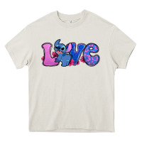 Cream love stitch Heavy Core Tee - Zillion Design Studio