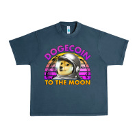 Midnight Navy doge coin to the moon 80's retro sunset Urban Heavy Tee - Jasminsmagicworld