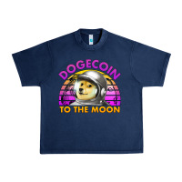 Navy doge coin to the moon 80's retro sunset Urban Heavy Tee - Jasminsmagicworld
