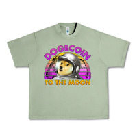 Oil Green doge coin to the moon 80's retro sunset Urban Heavy Tee - Jasminsmagicworld