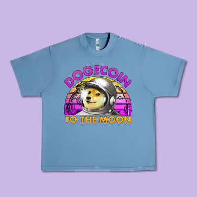 Doge Coin To The Moon 80's Retro Sunset Urban Heavy Tee Designed By Jasminsmagicworld
