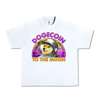 White doge coin to the moon 80's retro sunset Urban Heavy Tee - Jasminsmagicworld