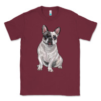 Burgundy white black french bulldog Classic Tee - LillyAllenDesigns