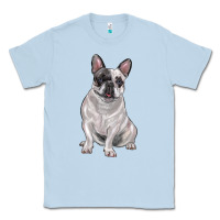 Dusty Blue white black french bulldog Classic Tee - LillyAllenDesigns