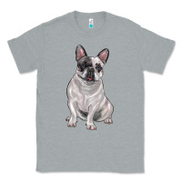 Heather Grey white black french bulldog Classic Tee - LillyAllenDesigns