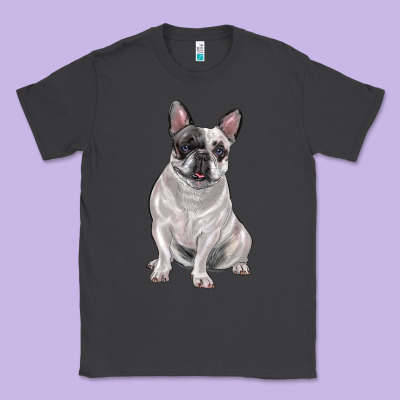 White Black French Bulldog Classic Tee Designed By Lillyallendesigns