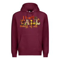 Burgundy I love Fall most of Fall Premium Hoodie - NancyCooperArtShop