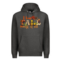Charcoal Heather I love Fall most of Fall Premium Hoodie - NancyCooperArtShop