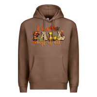 Chestnut I love Fall most of Fall Premium Hoodie - NancyCooperArtShop