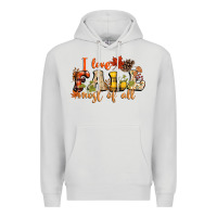 Dove Grey I love Fall most of Fall Premium Hoodie - NancyCooperArtShop