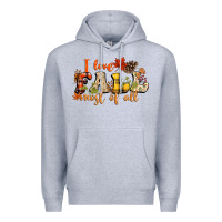 Heather Grey I love Fall most of Fall Premium Hoodie - NancyCooperArtShop