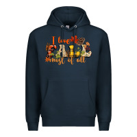 Navy I love Fall most of Fall Premium Hoodie - NancyCooperArtShop
