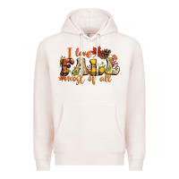 Pale Pink I love Fall most of Fall Premium Hoodie - NancyCooperArtShop