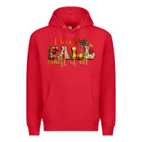 Red I love Fall most of Fall Premium Hoodie - NancyCooperArtShop