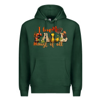 Sports Green I love Fall most of Fall Premium Hoodie - NancyCooperArtShop