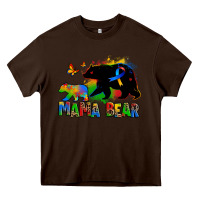 Chocolate Brown mama bear autism Heavy Core Tee - Zillion Design Studio
