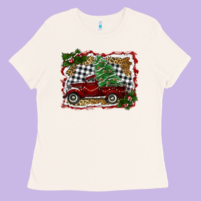 Christmas Truck With Tree Ladies Tee Designed By Ranaportraitstore