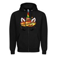 Black unicorn and sombrero Zipper Hoodie - LillyAllenDesigns