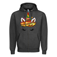 Charcoal Heather unicorn and sombrero Zipper Hoodie - LillyAllenDesigns