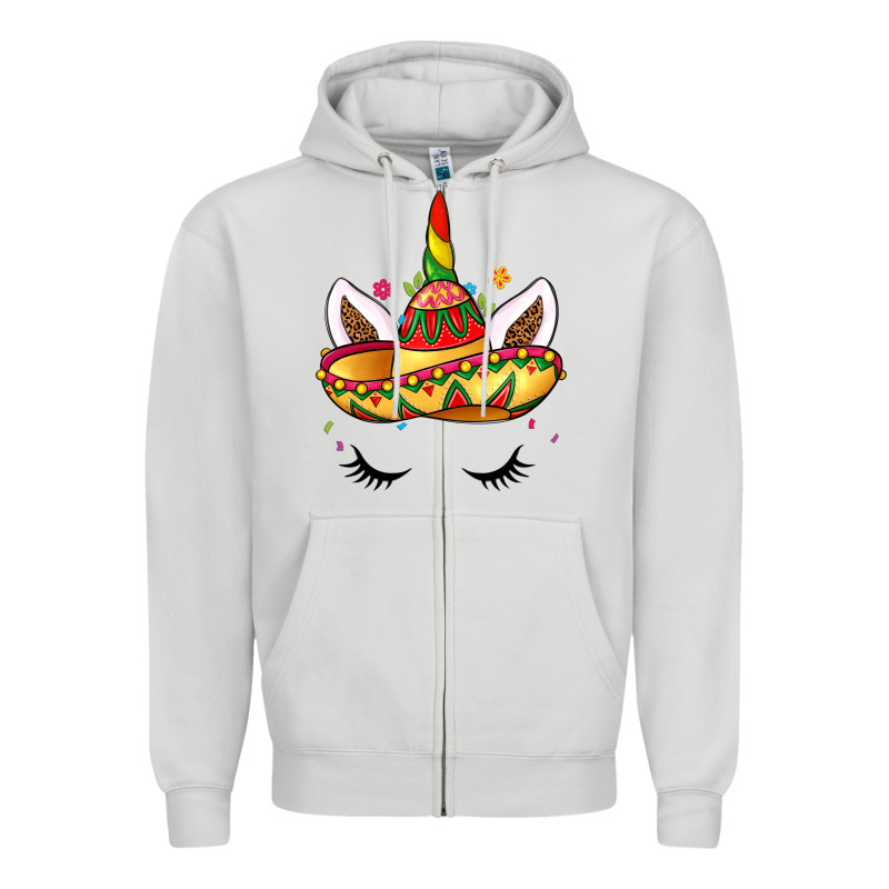 Unicorn And Sombrero Zipper Hoodie by LillyAllenDesigns | Teevron