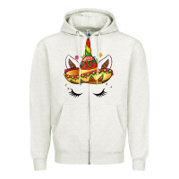 Oatmeal Heather unicorn and sombrero Zipper Hoodie - LillyAllenDesigns