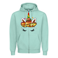 Seafoam unicorn and sombrero Zipper Hoodie - LillyAllenDesigns