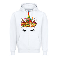 White unicorn and sombrero Zipper Hoodie - LillyAllenDesigns