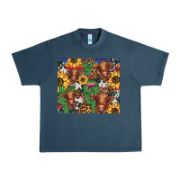 Midnight Navy western cactus sunflower highlands cow Urban Heavy Tee - BarkalooDesign