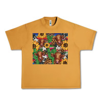 Peanut Butter western cactus sunflower highlands cow Urban Heavy Tee - BarkalooDesign