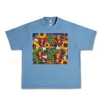 Pebble Blue western cactus sunflower highlands cow Urban Heavy Tee - BarkalooDesign