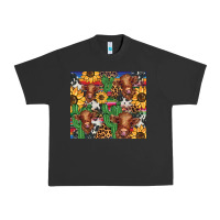 Pigment Black western cactus sunflower highlands cow Urban Heavy Tee - BarkalooDesign